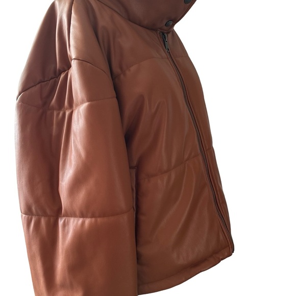 Anthropologie Brown Faux Leather Jacket - Picture 5 of 7